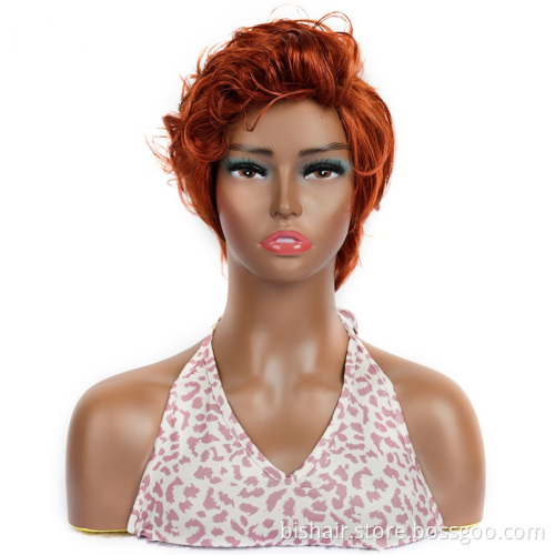 Wholesale Short Straight Wig With Pixie Cut Bob Full Machine Made Wigs Brazilian Remy Human Hair Wigs For Black Women